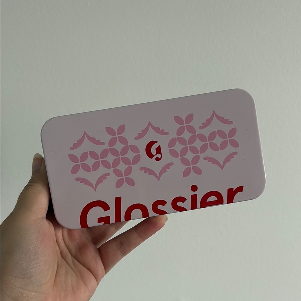 3/$30 Glossier Decorative Pink and Red Tin